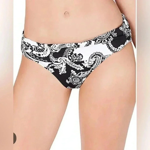 Lauren Ralph Lauren Black Graphic Floral Twist Tankini Swimsuit Sz 8 Bottom Sz 6 - Picture 5 of 9